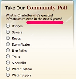 City of Charlottesville infrastructure survey