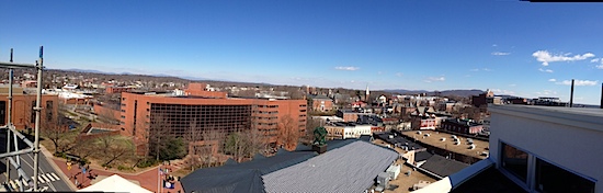 Downtown Charlottesville from the Waterhouse Condos