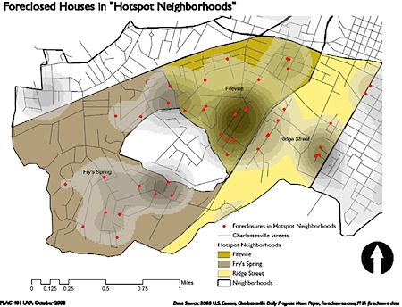 There have been 37 foreclosures within the priority areas of Fry’s Spring, Fifeville, and Ridge Street