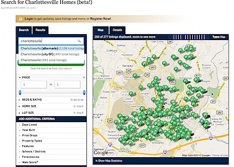 Search for homes in Charlottesville using this beta tool